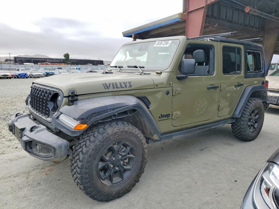 2025 Jeep Wrangler / VIN 1C4PJXDG5SW509013 COPART salvage auction — ROOF, Ca - Salvage Certificate, sold $15,000 on 2026-07-09 (photo 1)