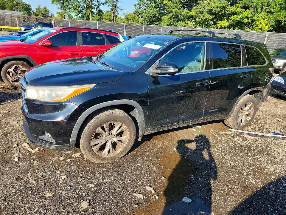 2014 Toyota Highlander VIN 5TDBKRFHXES010415 COPART salvage auction — REAR END, MD - CERT OF SALVAGE > 75% DAMAGE (P), sold $275 on 2026-07-28 (photo 1)