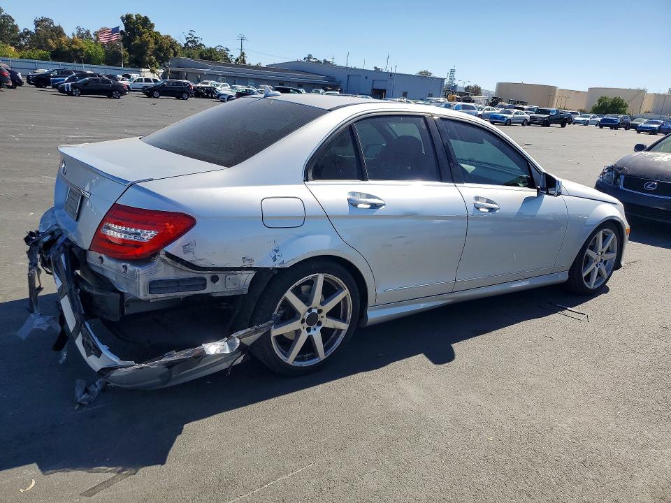 2014 Mercedes-benz C-klasse VIN WDDGF4HB6EA958996 COPART salvage auction — REAR END, Ca - Salvage Certificate, sold $450 on 2026-08-17 (photo 3)