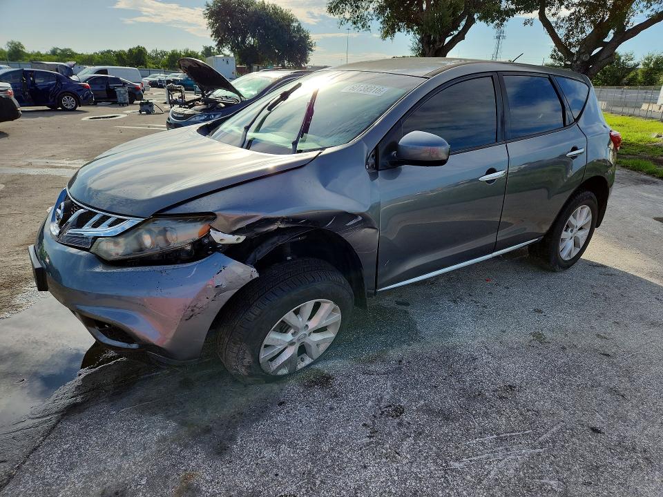 2014 Nissan Murano VIN JN8AZ1MW3EW513069 COPART salvage auction — UNDERCARRIAGE, Fl - Cert Of Title Slvg Rebuildable, sold $375 on 2026-07-21 (photo 1)