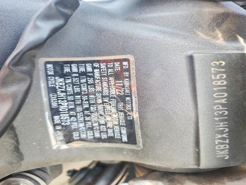 2023 Kawasaki VIN JKBZXJH13PA018573 COPART salvage auction — FRONT END, Co - Public - Salvage Title, sold $15 on 2026-07-30 (photo 8)