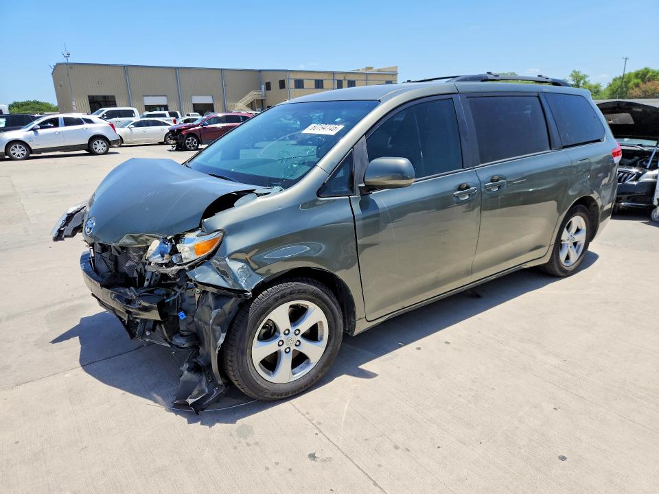 2011 Toyota Sienna VIN 5TDKK3DC0BS157438 COPART salvage auction — FRONT END, TX - SALVAGE VEHICLE TITLE (P), sold $475 on 2026-07-16 (photo 1)