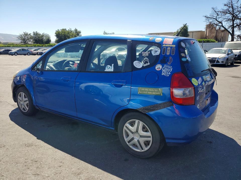 2007 Honda Fit VIN JHMGD38417S013963 COPART salvage auction — SIDE, CA - SALVAGE CERTIFICATE, sold $525 on 2026-07-14 (photo 2)