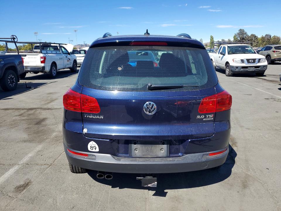 2015 Volkswagen Tiguan VIN WVGBV7AX1FW552834 COPART salvage auction — VANDALISM, Ca - Salvage Certificate, sold $750 on 2026-08-07 (photo 6)