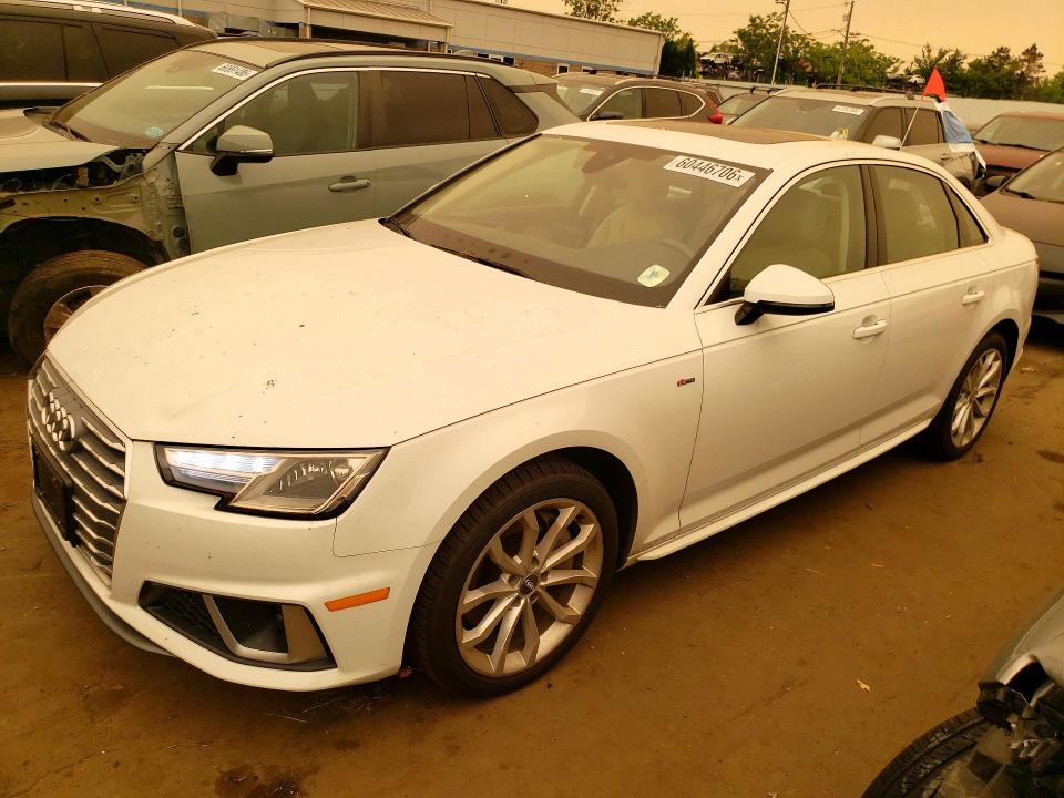 2019 Audi A4 VIN WAUDNAF4XKA113550 COPART salvage auction — ROOF, CT - CERT OF TITLE-SALVAGE, sold $1,000 on 2026-07-21 (photo 1)
