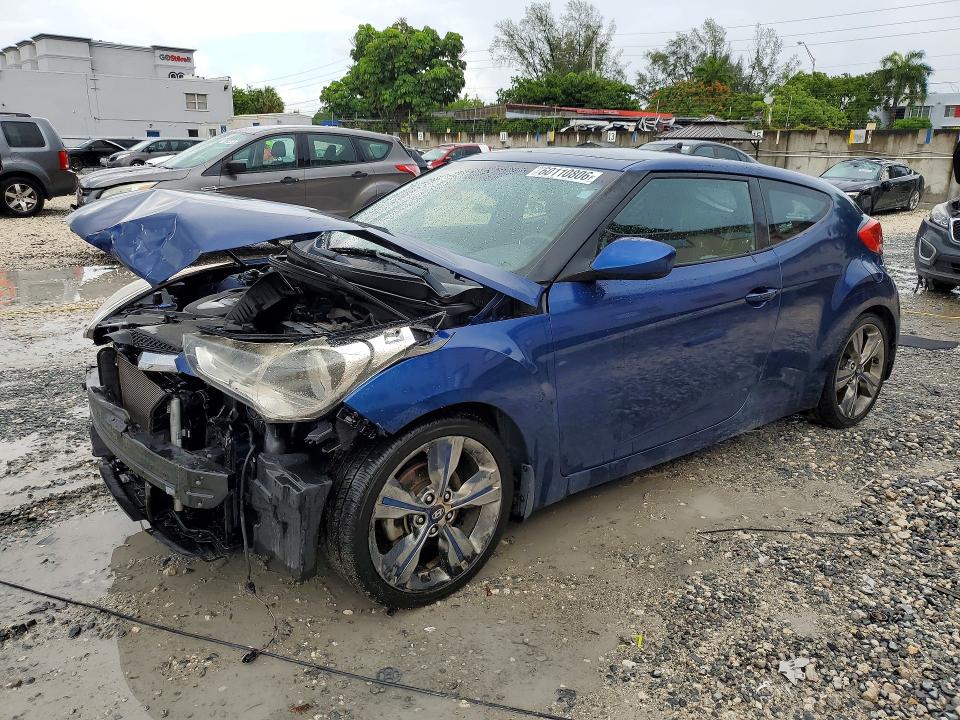 2017 Hyundai Veloster VIN KMHTC6AD9HU322029 COPART salvage auction — FRONT END, Fl - Cert Of Title Slvg Rebuildable, sold $475 on 2026-07-17 (photo 1)