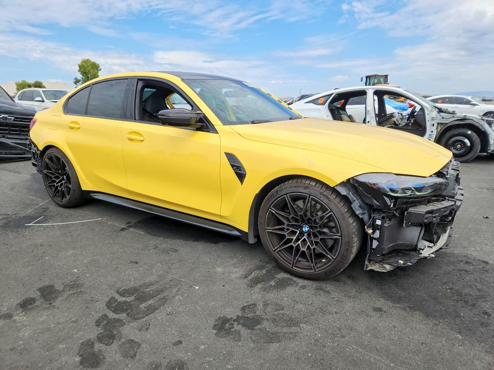 2023 BMW M3 VIN WBS43AY01PFN90020 COPART salvage auction — SIDE, Ca - Salvage Certificate, sold $49,250 on 2026-08-19 (photo 4)