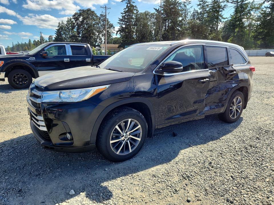 2018 Toyota Highlander VIN 5TDJZRFH9JS905993 COPART salvage auction — SIDE, Wa - Bill Of Sale, sold $6,300 on 2026-07-21 (photo 1)