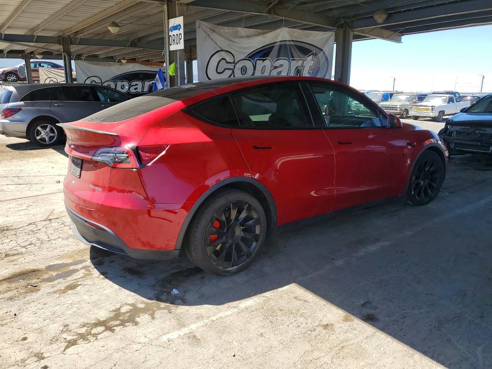 2021 Tesla Model y VIN 5YJYGDEF7MF095893 COPART salvage auction — FRONT END, Ca - Salvage Certificate, sold $5,800 on 2026-07-23 (photo 3)