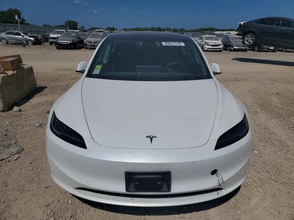 2024 Tesla Model 3 VIN 5YJ3E1EA7RF717550 COPART salvage auction — HAIL, Mo - Salvage Certificate Of Title, sold $16,700 on 2026-09-01 (photo 5)