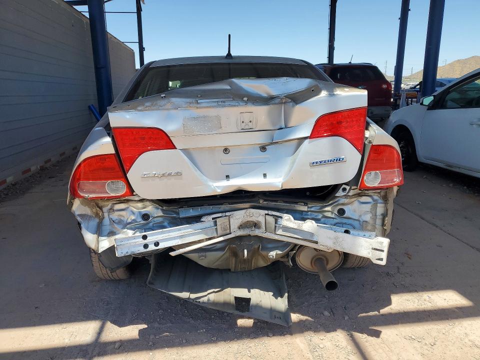 2008 Honda Civic hybrid VIN JHMFA36288S017211 COPART salvage auction — REAR END, Az - Cert Of Title - Salvage, sold $300 on 2026-07-23 (photo 6)