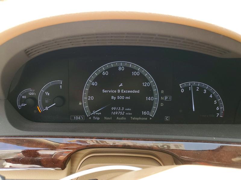 2010 Mercedes-benz S class VIN WDDNG8GB6AA350287 COPART salvage auction — REAR END, NY - MV-907A SALVAGE CERTIFICATE, sold $3,900 on 2026-08-04 (photo 9)