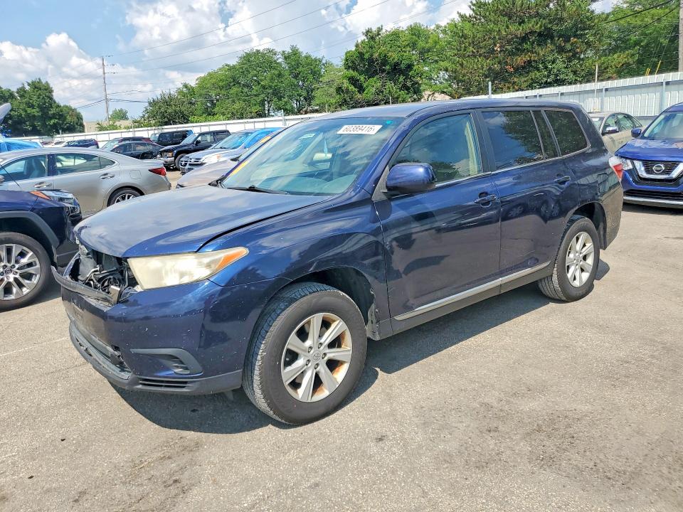 2013 Toyota Highlander VIN 5TDBK3EH2DS213232 COPART salvage auction — FRONT END, OH - CERT OF TITLE-SALVAGE, sold $1,800 on 2026-07-24 (photo 1)