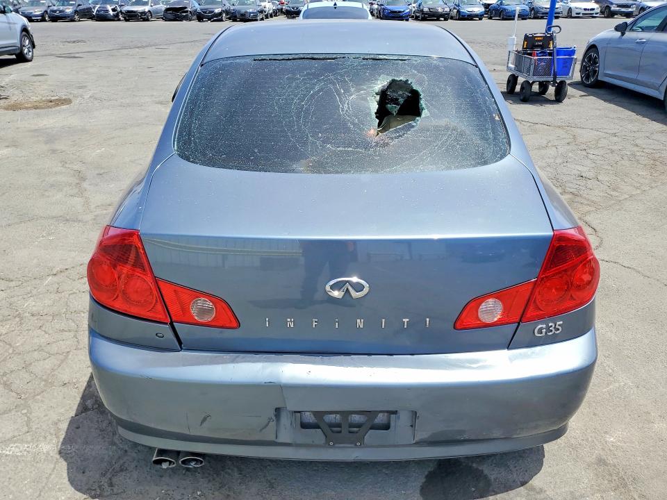 2006 Infiniti G35 VIN JNKCV51E86M522168 COPART salvage auction — VANDALISM, Ca - Salvage Certificate, sold $450 on 2026-07-31 (photo 6)