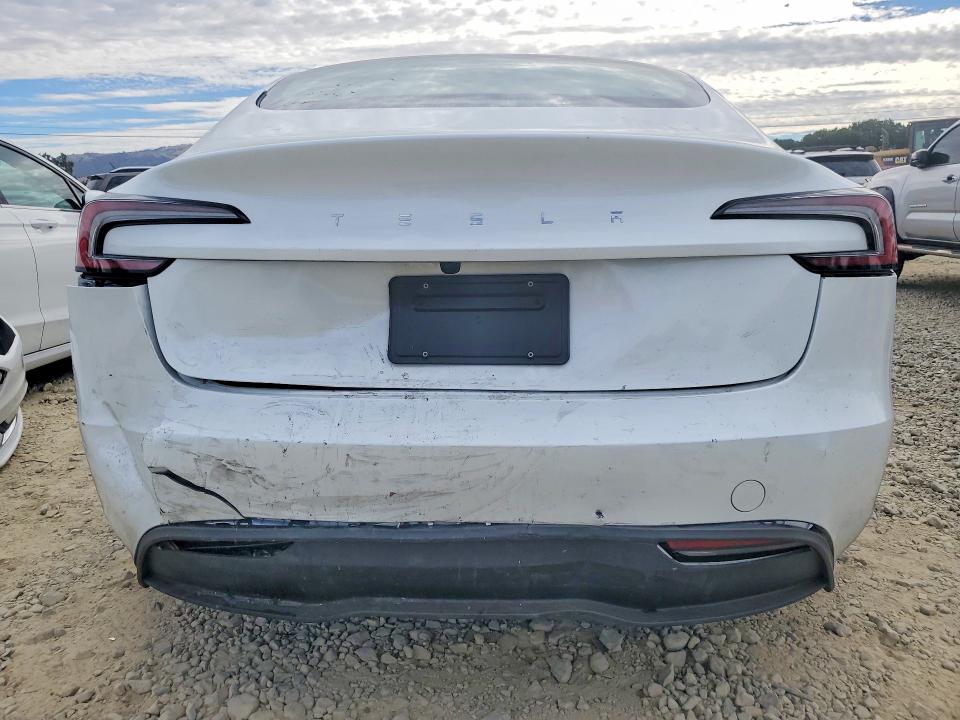 2025 Tesla Model 3 VIN 5YJ3E1EA9SF078951 COPART salvage auction — FRONT END, Ca - Salvage Certificate, sold $13,000 on 2026-09-01 (photo 6)