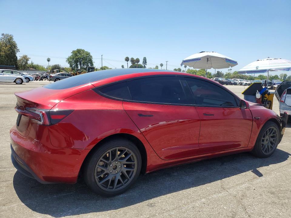 2025 Tesla Model 3 VIN 5YJ3E1EA3SF057433 COPART salvage auction — FRONT END, Ca - Salvage Certificate, sold $10,300 on 2026-09-01 (photo 3)