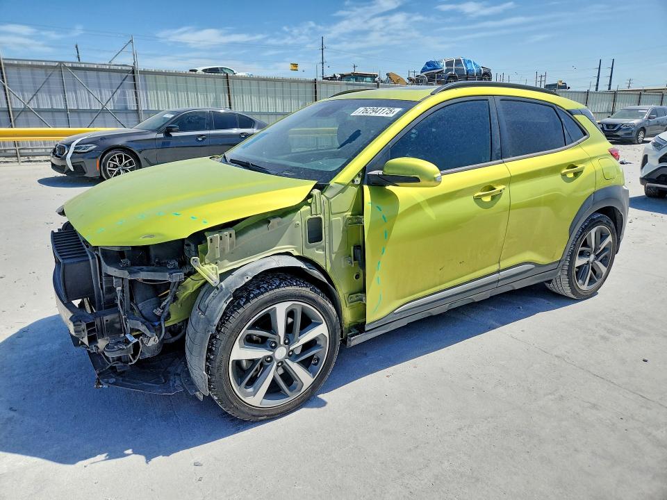 2019 Hyundai Kona VIN KM8K33A55KU389723 COPART salvage auction — FRONT END, Tx - Salvage Vehicle Title, sold $2,450 on 2026-07-21 (photo 1)