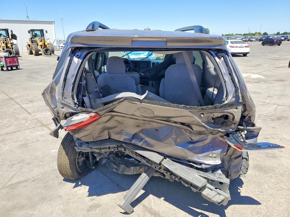 2016 Toyota Sienna VIN 5TDKK3DC1GS759160 COPART salvage auction — REAR END, Ca - Salvage Certificate, sold $350 on 2026-07-20 (photo 6)