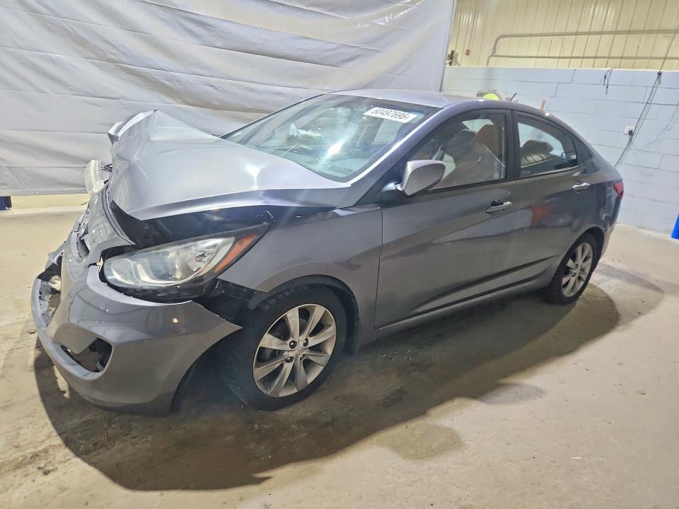 2013 Hyundai Accent VIN KMHCU4AEXDU468914 COPART salvage auction — FRONT END, Ma - Cert Of Title-Reconstrctd Coll, sold $90 on 2026-07-28 (photo 1)