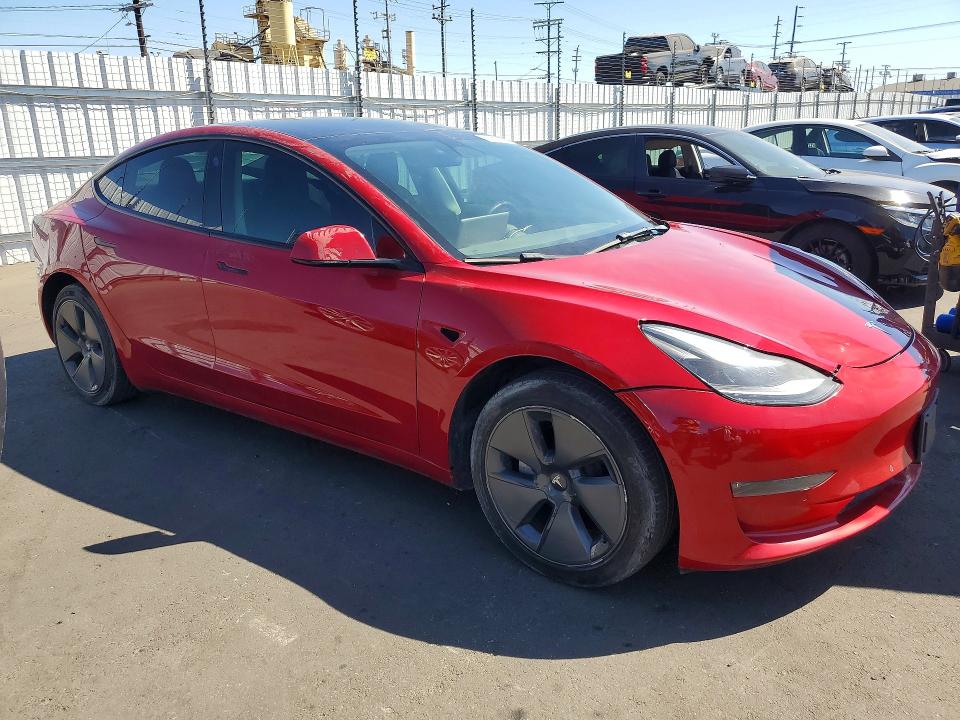 2022 Tesla Model 3 VIN 5YJ3E1EB1NF273763 COPART salvage auction — DAMAGE HISTORY, Ca - Salvage Certificate, sold $4,800 on 2026-07-22 (photo 4)