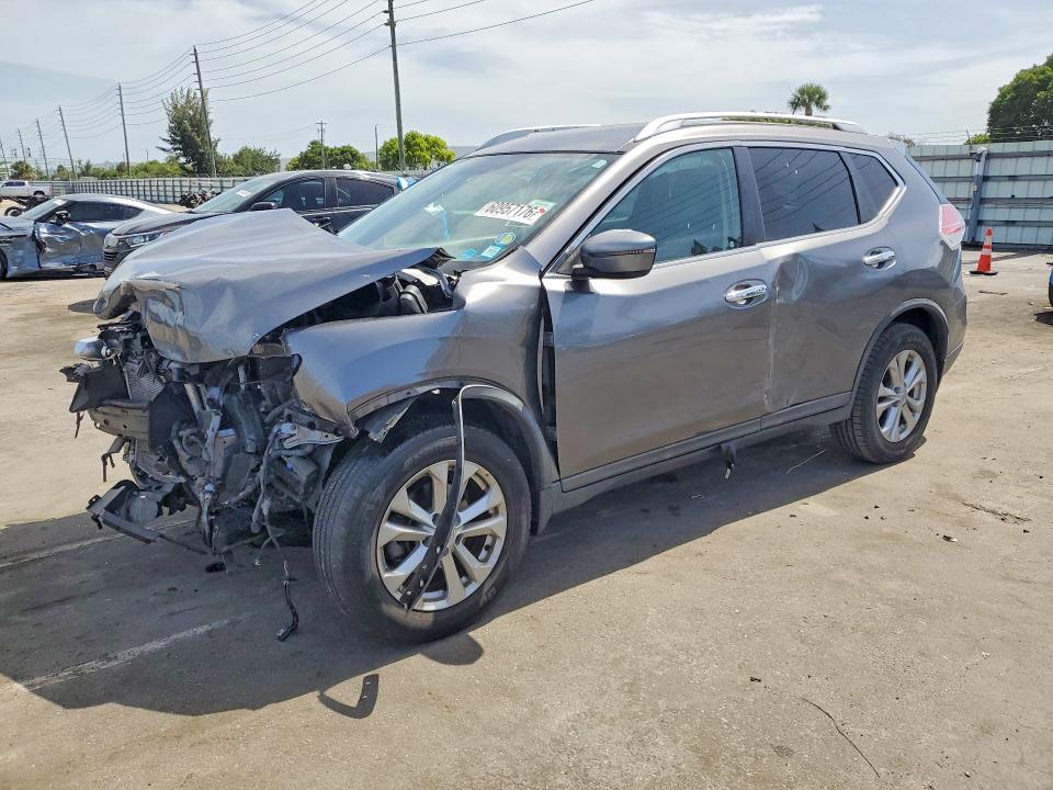 2016 Nissan Rogue VIN KNMAT2MV9GP678096 COPART salvage auction — FRONT END, FL - CERT OF TITLE SLVG REBUILDABLE, sold $400 on 2026-07-29 (photo 1)