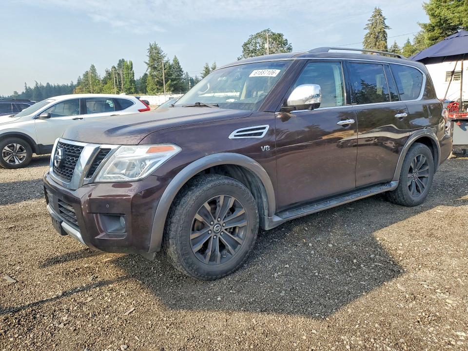 2017 Nissan Armada VIN JN8AY2NE4H9704730 COPART salvage auction — MECHANICAL, WA - VEHICLE CERT OF OWNERSHIP-TITL (P), sold $125 on 2026-07-28 (photo 1)
