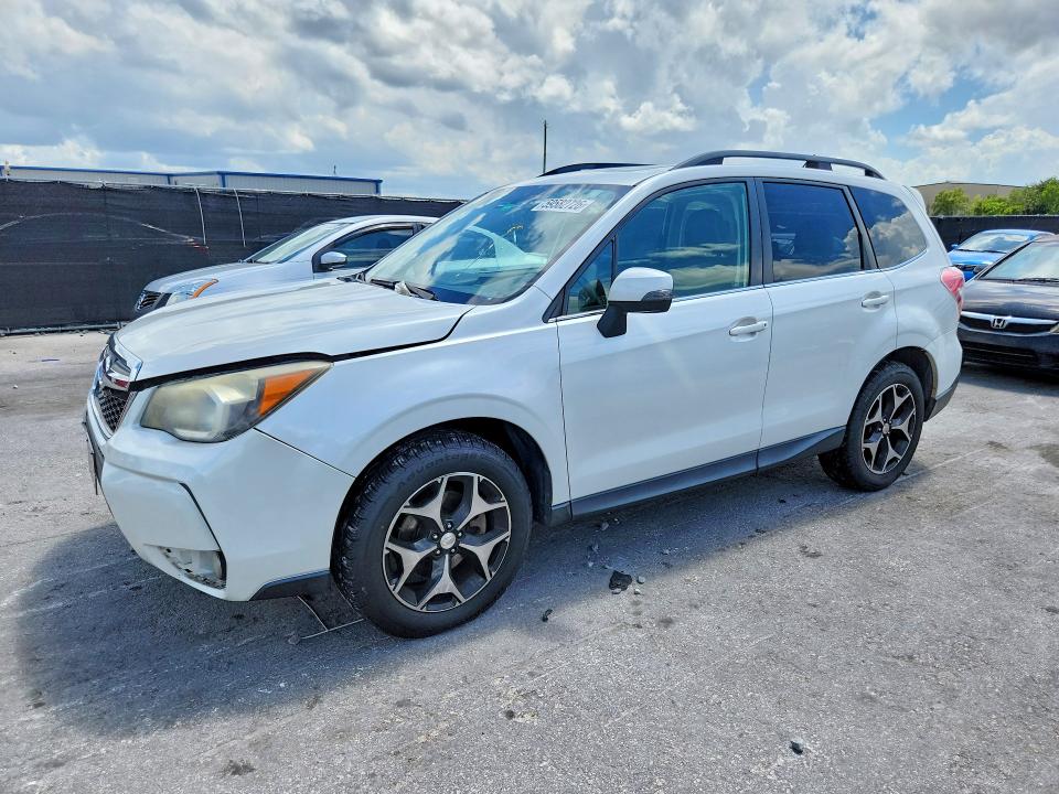 2014 Subaru Forester VIN JF2SJGMC5EH501950 COPART salvage auction — FRONT END, Fl - Cert Of Title Slvg Rebuildable, sold $1,000 on 2026-07-14 (photo 1)