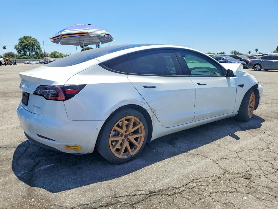 2022 Tesla Model 3 VIN 5YJ3E1EB9NF325978 COPART salvage auction — FRONT END, Ca - Salvage Certificate, sold $8,400 on 2026-09-01 (photo 3)