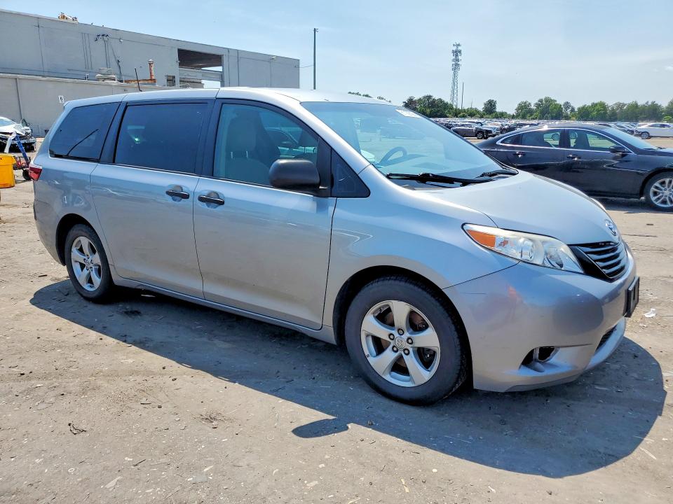 2017 Toyota Sienna VIN 5TDZZ3DC4HS875268 COPART salvage auction — WATER/FLOOD, VA - CERT OF TITLE-FLOOD, sold $3,550 on 2026-07-29 (photo 4)