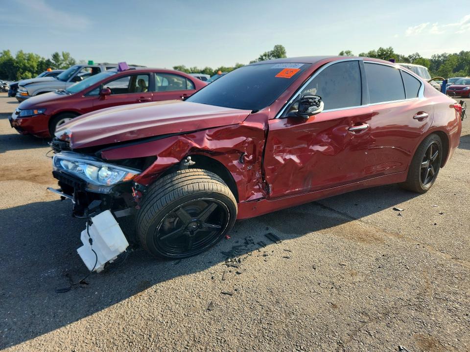 2015 Infiniti Q50 VIN JN1BV7AR2FM398803 COPART salvage auction — FRONT END, Ct - Cert Of Title-Salvage, sold $1,600 on 2026-07-31 (photo 1)