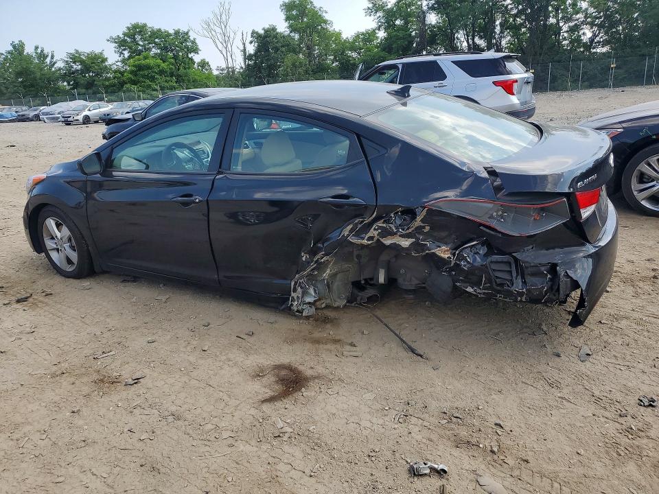 2012 Hyundai Elantra VIN KMHDH4AE8CU336922 COPART salvage auction — UNDERCARRIAGE, Md - Cert Of Salvage > 75% Damage, sold $2,100 on 2026-07-09 (photo 2)