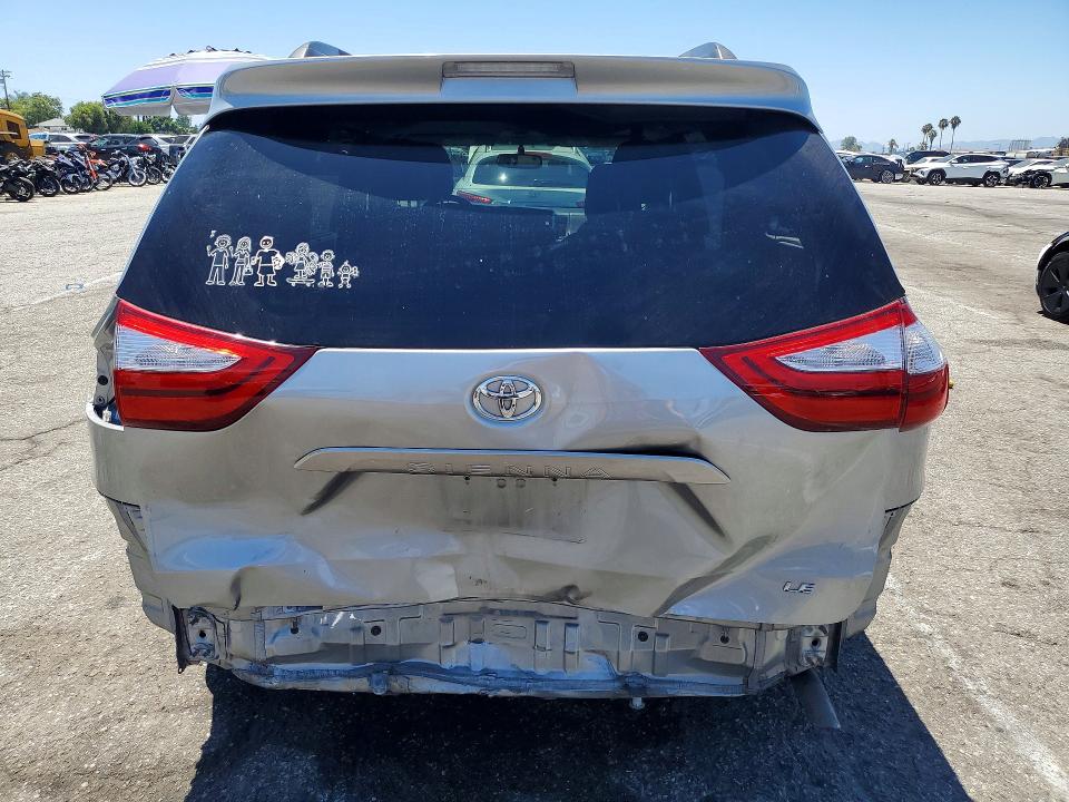 2017 Toyota Sienna VIN 5TDKZ3DC4HS836245 COPART salvage auction — REAR END, Ca - Salvage Certificate, sold $3,450 on 2026-07-24 (photo 6)