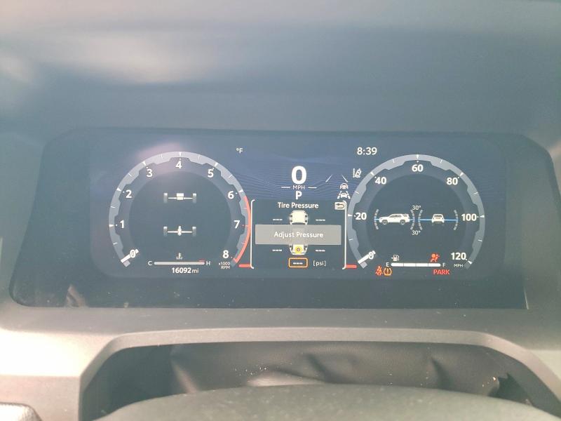 2025 Toyota 4runner VIN JTEVA5BR0S5001470 COPART salvage auction — Front End, AL - CERT OF TITLE-SALVAGE TITLE, sold $26,500 on 2026-08-07 (photo 9)