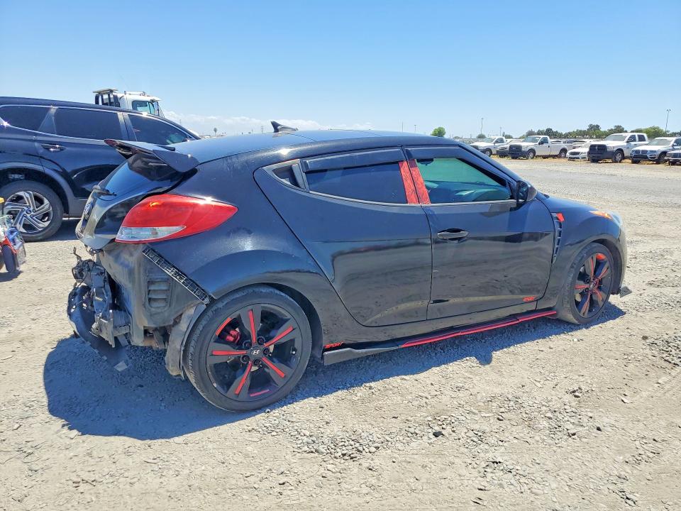 2016 Hyundai Veloster VIN KMHTC6ADXGU258615 COPART salvage auction — REAR END, Ca - Salvage Certificate, sold $1,200 on 2026-07-21 (photo 3)