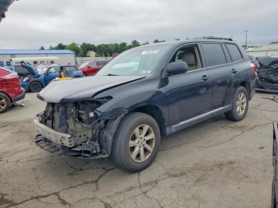 2012 Toyota Highlander VIN 5TDBK3EH9CS099244 COPART salvage auction — FRONT END, Pa - Certificate Of Salvage, sold $2,950 on 2026-07-31 (photo 1)