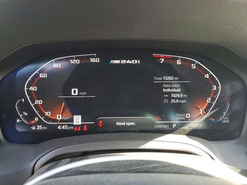 2022 BMW M2 VIN 3MW53CM02N8C61584 COPART salvage auction — MINOR DENT/SCRATCHES, Ca - Salvage Certificate, sold $25,000 on 2026-08-21 (photo 9)
