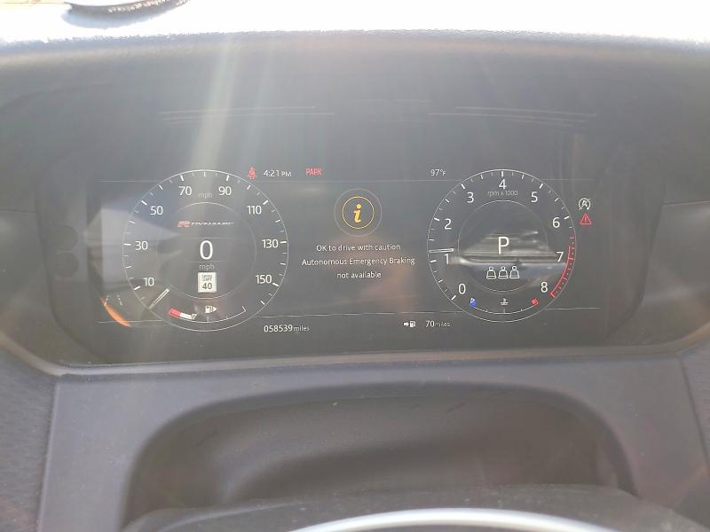 2019 Land rover Range rover velar VIN SALYL2EX0KA236018 COPART salvage auction — FRONT END, Pa - Certificate Of Salvage, sold $3,600 on 2026-07-24 (photo 9)