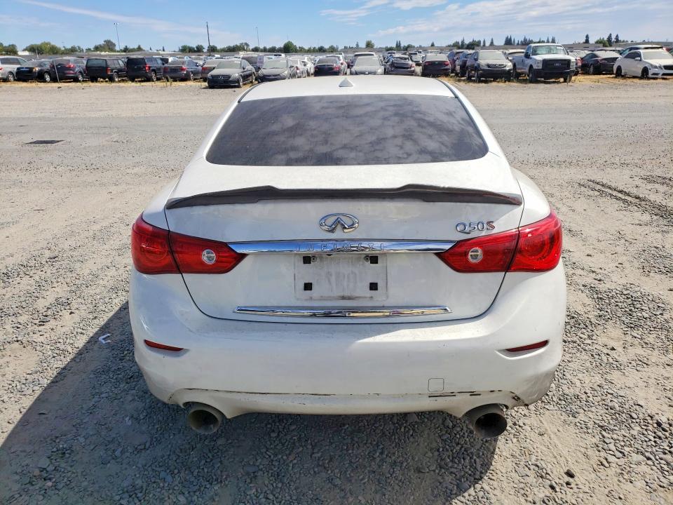 2014 Infiniti Q50 VIN JN1BV7AP4EM685816 COPART salvage auction — FRONT END, Ca - Salvage Certificate, sold $2,900 on 2026-07-28 (photo 6)