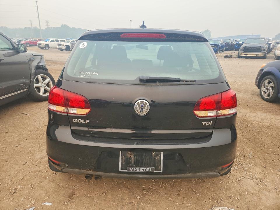 2013 Volkswagen Golf VIN WVWDM7AJ3DW128886 COPART salvage auction — WATER/FLOOD, Mi - Cert Of Title-Flood Vehicle, sold $675 on 2026-08-07 (photo 6)