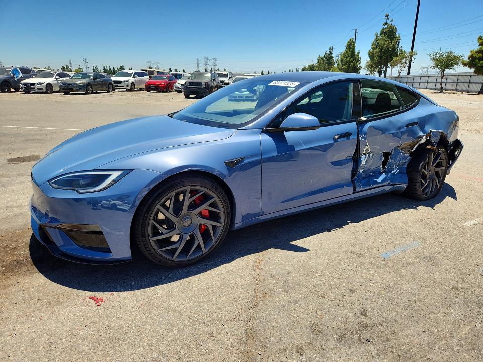 2026 Tesla Model s VIN 5YJSA1E69TF555690 COPART salvage auction — REAR END, Ca - Salvage Certificate, sold $40,500 on 2026-07-21 (photo 1)