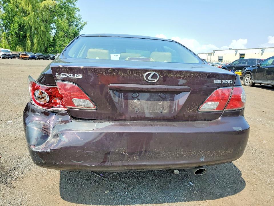 2004 Lexus Es 330 VIN JTHBA30G445035779 COPART salvage auction — REAR END, Ct - Cert Of Title-Salvage, sold $500 on 2026-07-31 (photo 6)