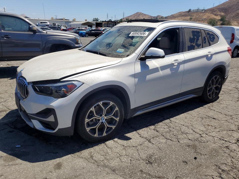 2021 BMW X1 VIN WBXJG7C0XM5T01360 COPART salvage auction — FRONT END, CA - DIS/DLR/EXP ONLY CLEAN TITLE (P), sold $2,550 on 2026-07-27 (photo 1)