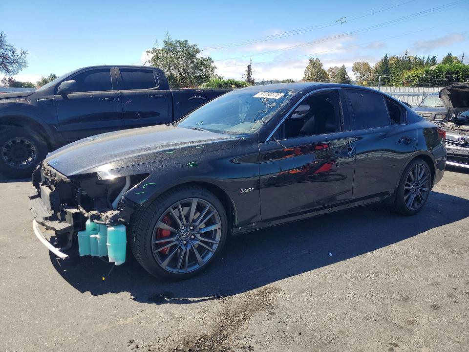 2018 Infiniti Q50 VIN JN1FV7AP2JM460161 COPART salvage auction — FRONT END, Ca - Salvage Certificate, sold $90 on 2026-07-28 (photo 1)