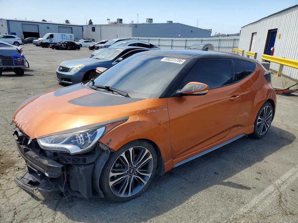 2016 Hyundai Veloster VIN KMHTC6AE4GU295197 COPART salvage auction — FRONT END, Ca - Salvage Certificate, sold $650 on 2026-07-17 (photo 1)