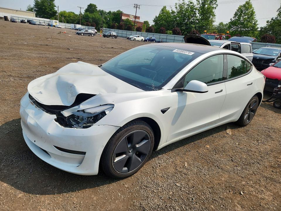 2021 Tesla Model 3 VIN 5YJ3E1EB2MF869737 COPART salvage auction — FRONT END, Ct - Cert Of Title-Salvage, sold $5,400 on 2026-07-31 (photo 1)