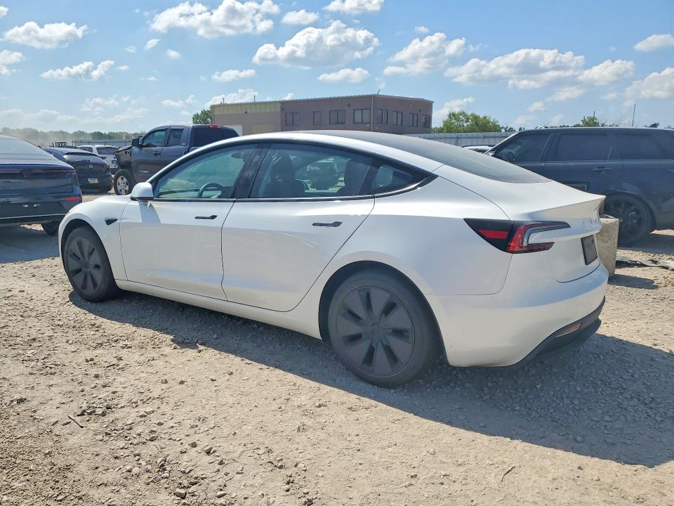 2024 Tesla Model 3 VIN 5YJ3E1EA7RF717550 COPART salvage auction — HAIL, Mo - Salvage Certificate Of Title, sold $16,700 on 2026-09-01 (photo 2)