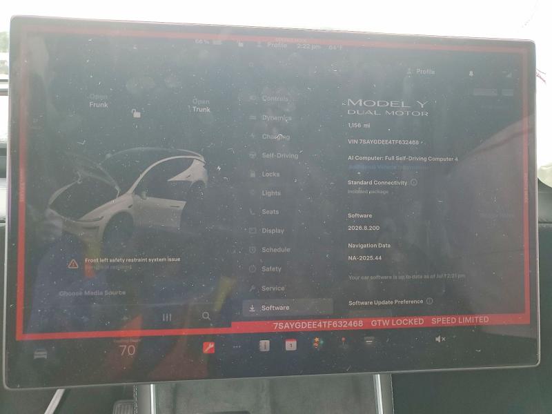 2026 Tesla Model y VIN 7SAYGDEE4TF632468 COPART salvage auction — FRONT END, Wa - Bill Of Sale, sold $17,100 on 2026-08-28 (photo 9)