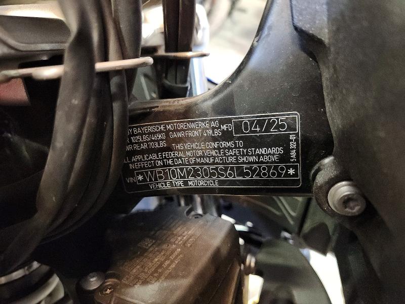 2025 BMW R 1300 VIN WB10M2305S6L52869 COPART salvage auction — REJECTED REPAIR, Salvage Title, sold $11,100 on 2026-07-22 (photo 9)