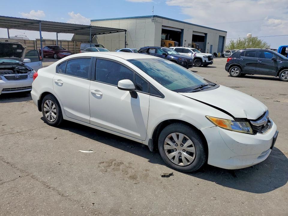 2012 Honda Civic VIN 2HGFB2F53CH598363 COPART salvage auction — FRONT END, Tx - Salvage Vehicle Title, sold $1,150 on 2026-07-31 (photo 4)