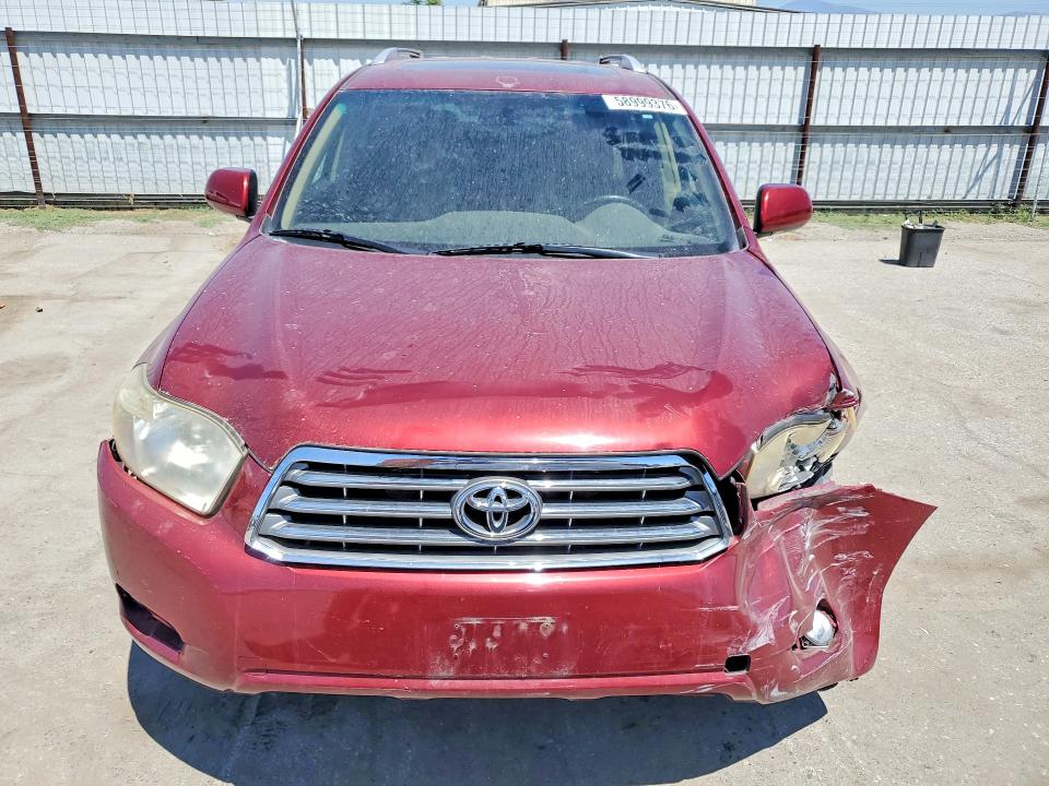 2008 Toyota Highlander VIN JTEES42A182055730 COPART salvage auction — FRONT END, Ca - Salvage Certificate, sold $2,800 on 2026-07-31 (photo 5)